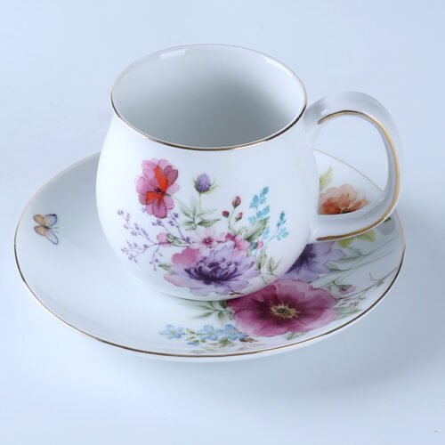 70034 Dream Garden Flowers Tea Cup Saucer Coffee Cup and Saucer