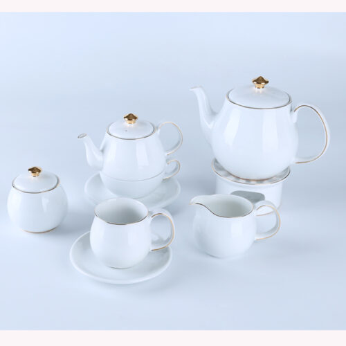 Premium Quality  White Fine Porcelain Tea Set