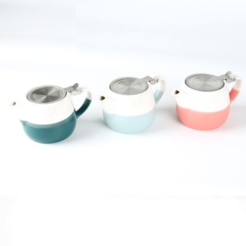 70046  double colors  Stackable Teapot with SLS Lid and Infuser 18 OZ 540 ml