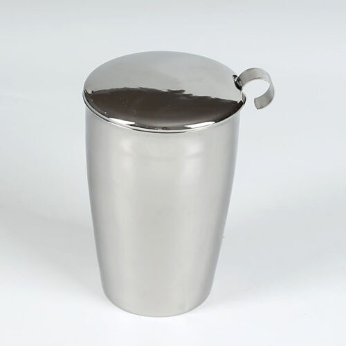 Double Wall Silver Gold color 70085 Loose Tea Mug with Stainless Steel Basket 300 ml