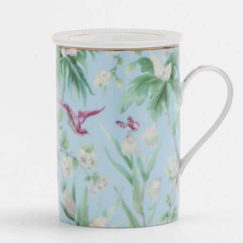 70091 new  Forest Tea Mug with infuser  Basket