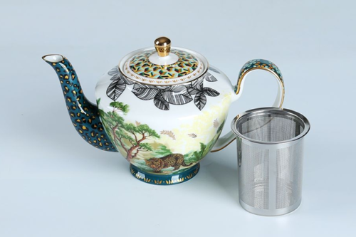 70140  Short Teapot Jungle Paradise Teawear Classcial Collection