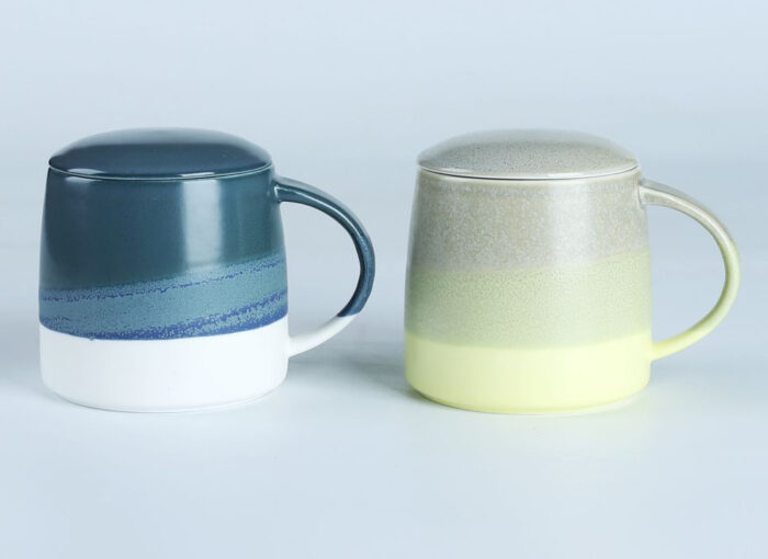 70161 70160 Reactive Glaze Fine Porcelain Mug with Stainless Steel Infuser for Loose Leaf Tea - Image 4