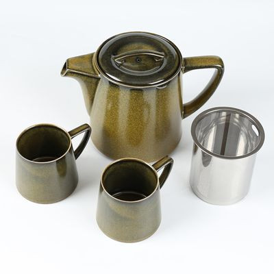 70009 Reactive Glazed Teapots Unique Color  Reactive Green Teaset