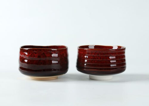 71052 Red Clay Stand Unique Style Matcha Bowl Chawan Japanese Ceremonial Matcha Bowl