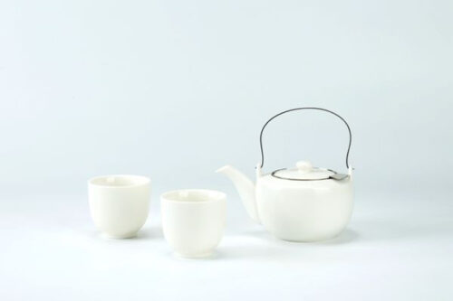 71045 Fine Porcelain Teapot Sets Matte Teapot with handle Strainer