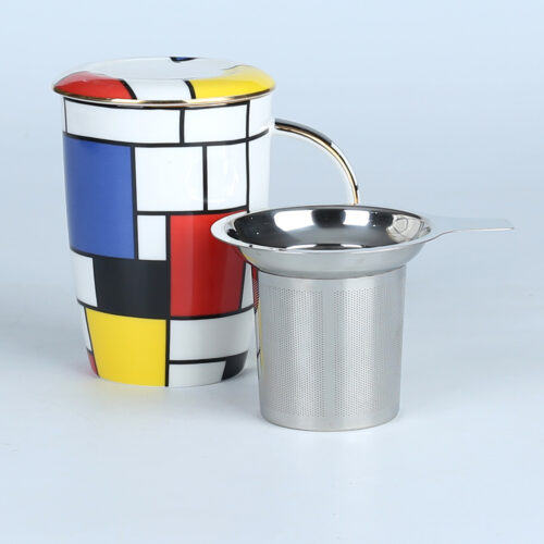 70106 Modern Porcelain Teaware Collection, a fusion of contemporary elegance and the iconic style of Mondrian.