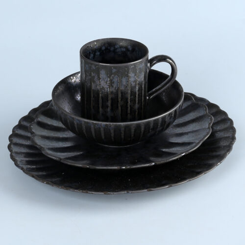 Morning Harmony: Four-Piece Breakfast Tableware Set (BLACK)