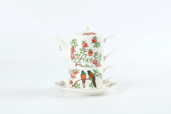 70011 Flower Bird Teapot - Tea for One: Your Personal Serenity Set