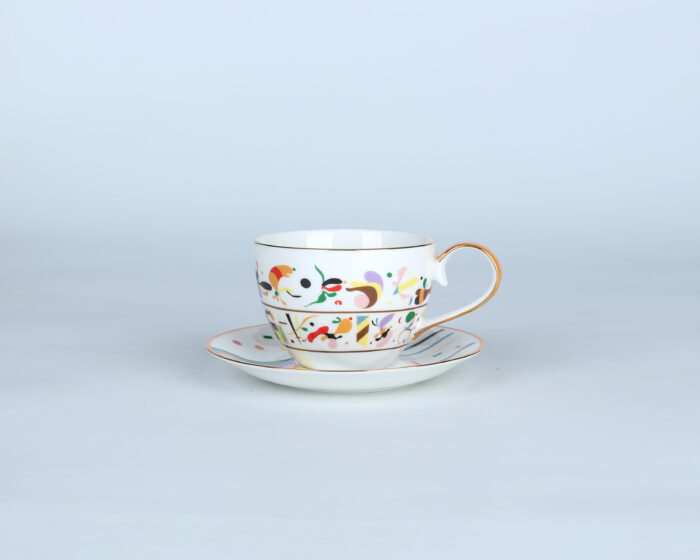 70163 Kandinsky-Style Ceramic Coffee Mug - Abstract Expressionism Art Teaware, Handmade Vibrant Color Tea Cup, Gift for Art Lovers - Image 3