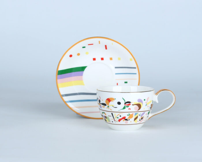 70163 Kandinsky-Style Ceramic Coffee Mug - Abstract Expressionism Art Teaware, Handmade Vibrant Color Tea Cup, Gift for Art Lovers - Image 2