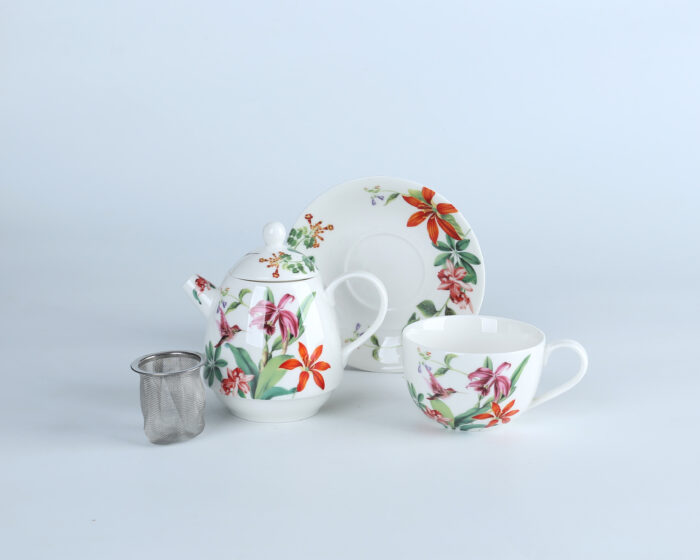 70169 JUNGLE BIRDS COLLECTION TEA POT - Exquisite Hand-Painted Floral Ceramic Teapot for the Perfect Tea Ceremony - Image 4