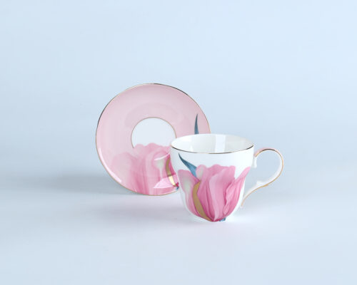 70171 Elevate Your Tea Time with Our Exquisite Tulip Cup&saucer– A Floral Masterpiece for Discerning Tea Lovers