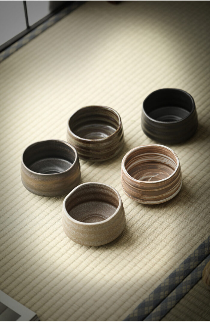 80401 Artisan Matcha Bowls Set - Handmade Japanese Ceramic, Diverse Shapes & Colors, Customizable - Image 2