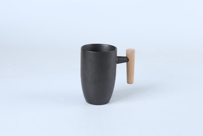 80554 The Artisan Ceramic Mug with Handcrafted Wood Handle - Image 2