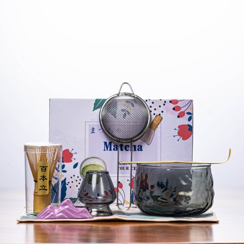 Premium Handmade Glass Matcha Bowl Set--7 Piece set