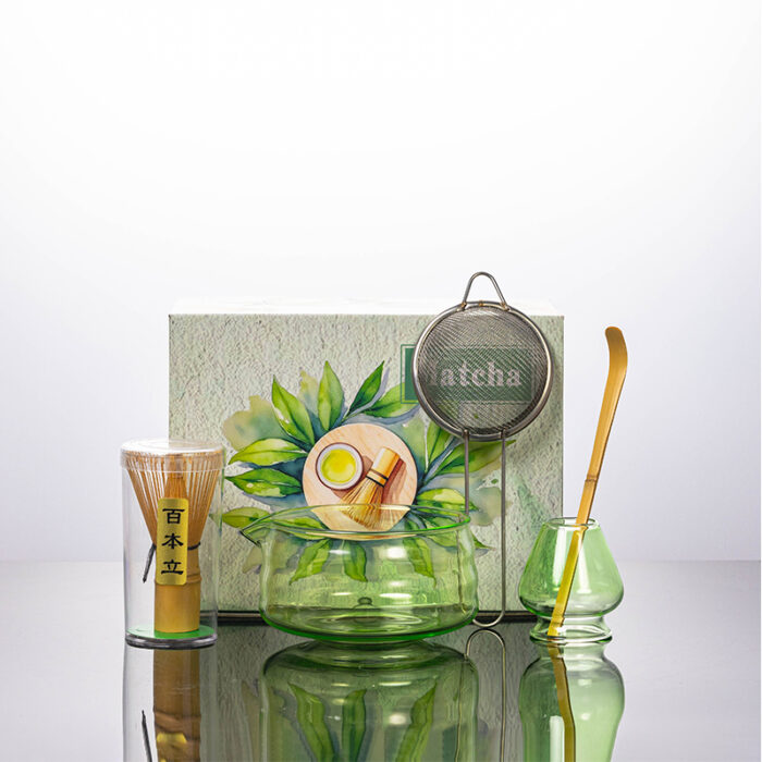 Premium Handmade Glass Matcha Bowl Set