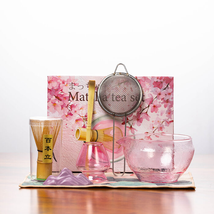 Premium Handmade Glass Matcha Bowl Set--7 Piece set