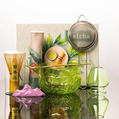 Premium Handmade Glass Matcha Bowl Set