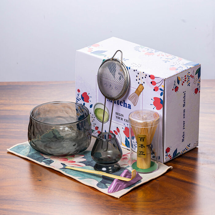 Premium Handmade Glass Matcha Bowl Set--7 Piece set - Image 2