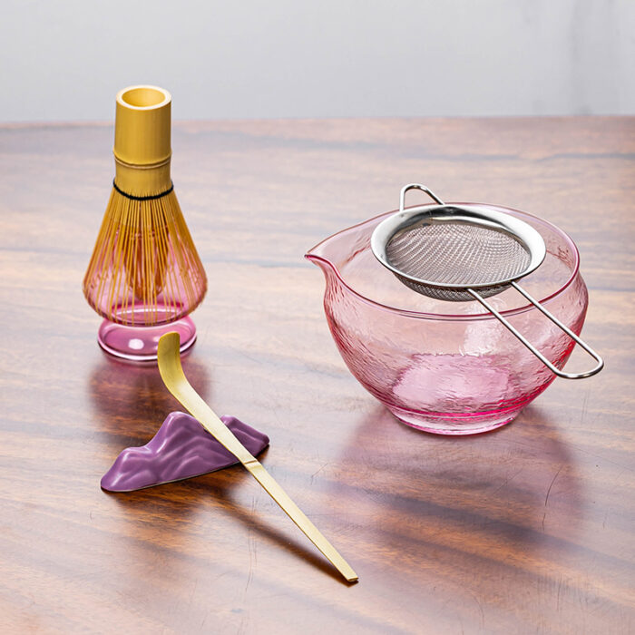 Premium Handmade Glass Matcha Bowl Set--7 Piece set - Image 3