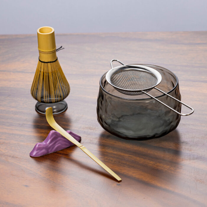 Premium Handmade Glass Matcha Bowl Set--7 Piece set - Image 3