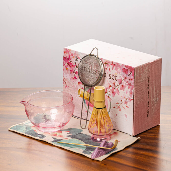 Premium Handmade Glass Matcha Bowl Set--7 Piece set - Image 4